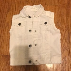 Girls white jean vest